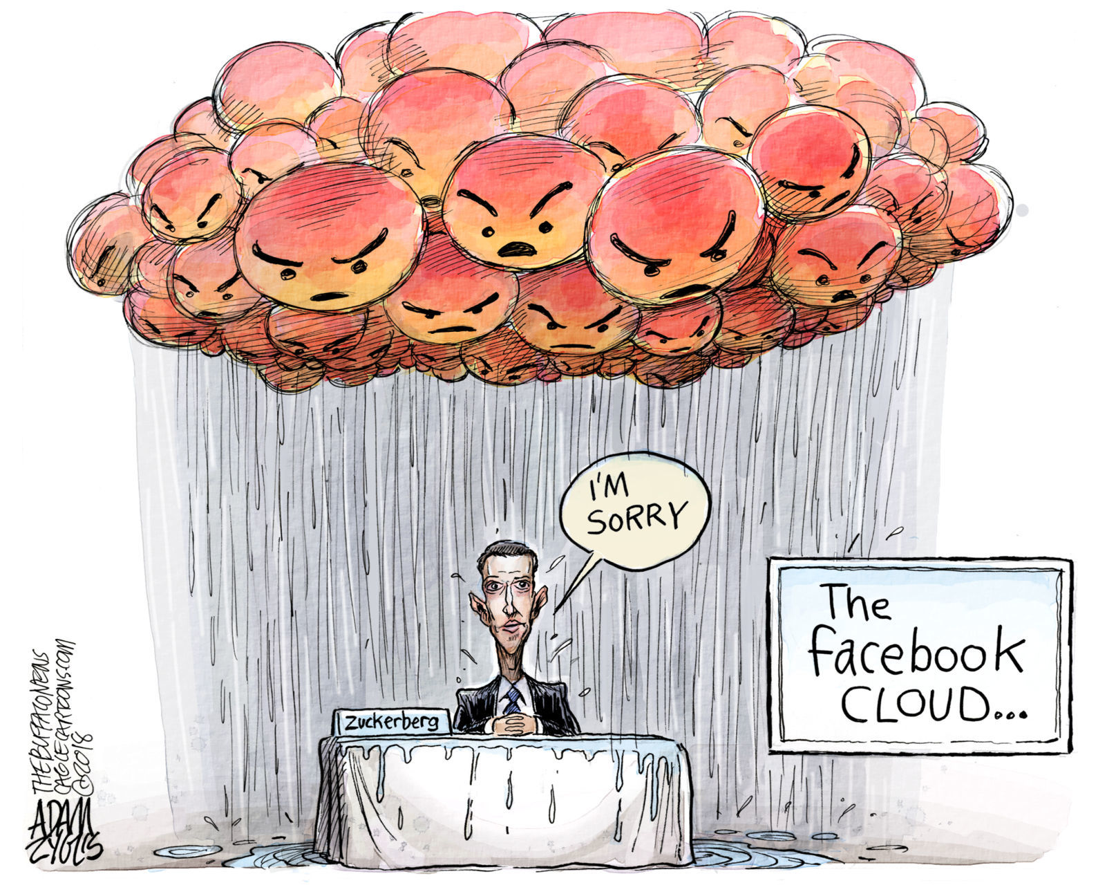 Mark Zuckerberg by Adam Zyglis, The Buffalo News